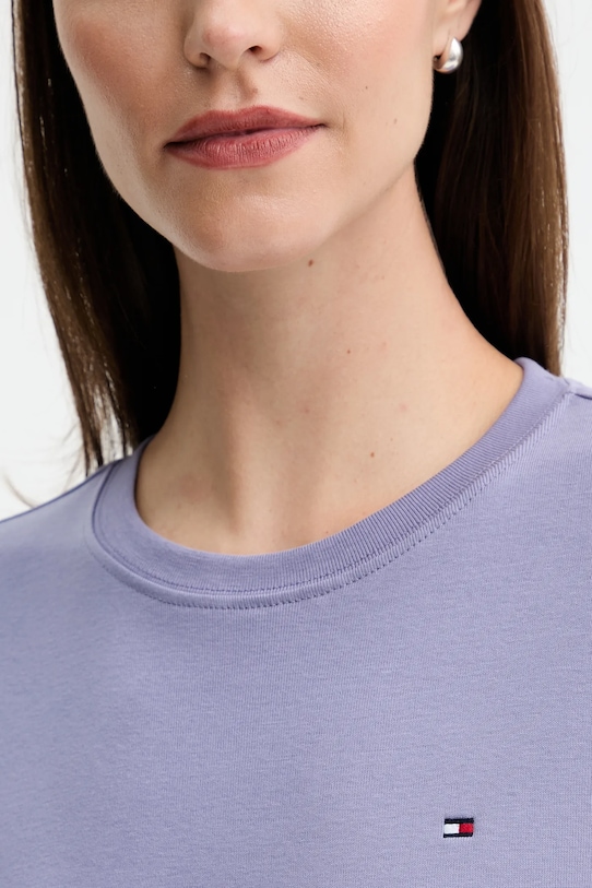 Μπλούζα Tommy Hilfiger WW0WW39791 μωβ