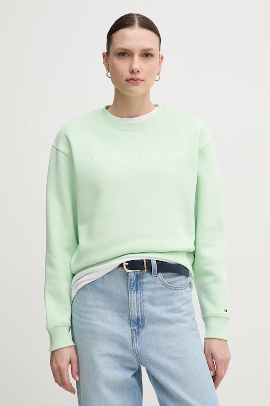Tommy Hilfiger bluză print verde WW0WW39791