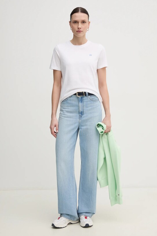 Tommy Hilfiger bluză WW0WW39791 verde SS25