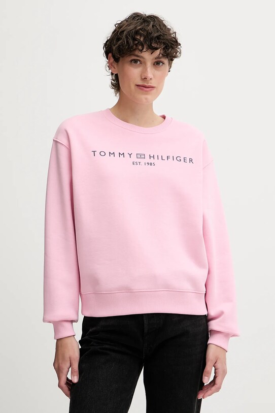 Tommy Hilfiger felső nyomtatásos rózsaszín WW0WW39791