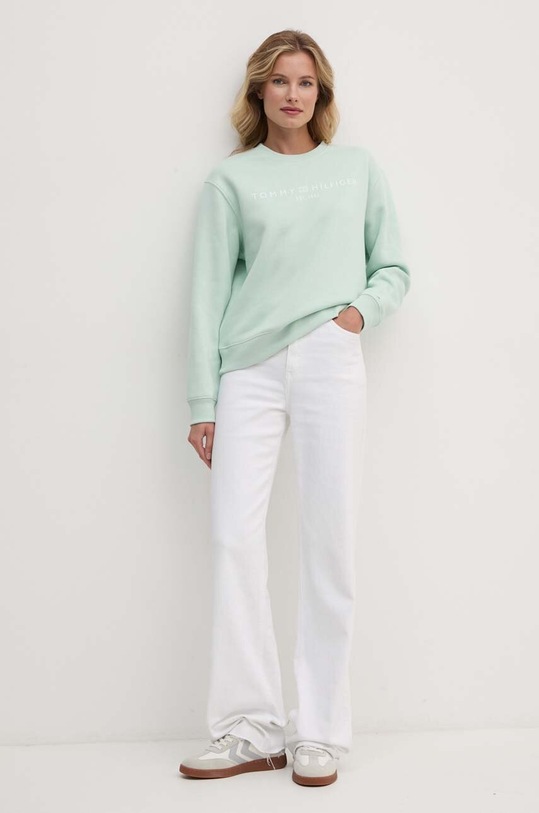 Tommy Hilfiger bluza WW0WW39791 turkusowy SS25