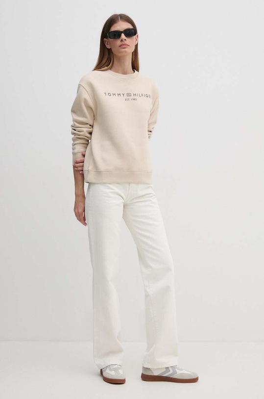 Mikina Tommy Hilfiger WW0WW39791 béžová SS25