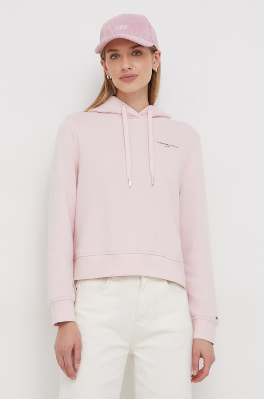 Tommy Hilfiger bluza z kapturem różowy WW0WW40274