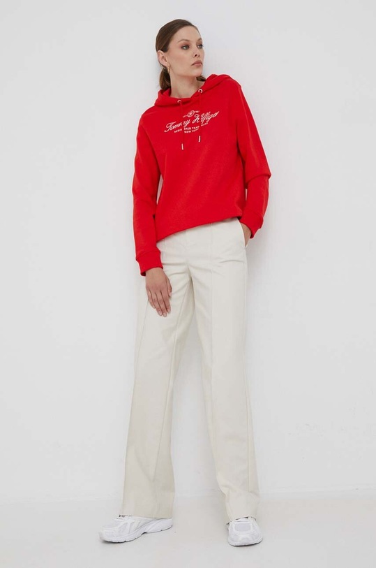 Tommy Hilfiger bluza bawełniana WW0WW40291 czerwony AW23