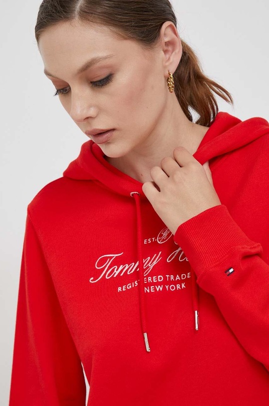 Tommy Hilfiger bluza bawełniana czerwony WW0WW40291