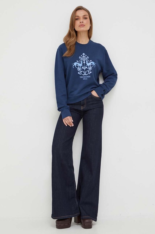 Хлопковая кофта Trussardi 56F00276.1T006158 тёмно-синий AW23