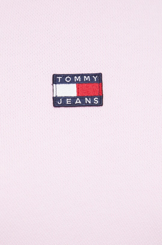 Βαμβακερή μπλούζα Tommy Jeans DW0DW15411 ροζ