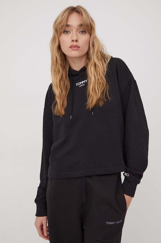 Tommy Jeans bluza z kapturem czarny DW0DW16394