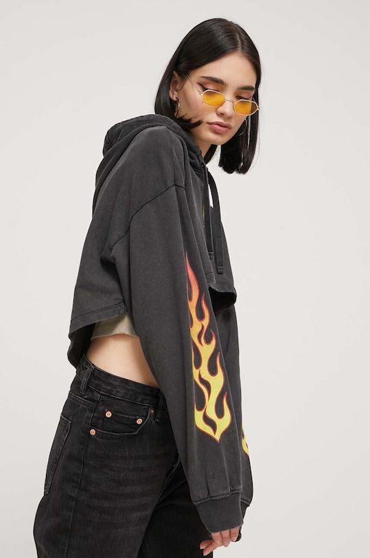 Bavlněná mikina Tommy Jeans šedá DW0DW16417