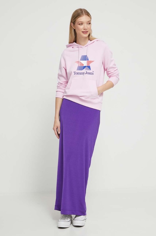 Tommy Jeans bluza bawełniana DW0DW17690 różowy AW23