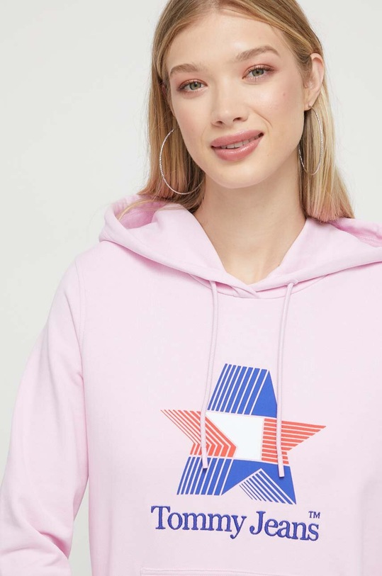 Tommy Jeans bluza bawełniana różowy DW0DW17690