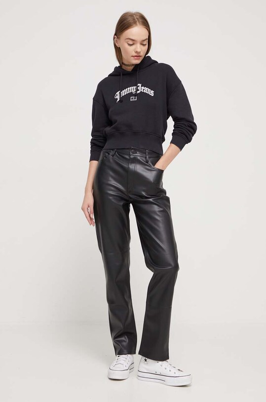 Tommy Jeans pamut melegítőfelső DW0DW16400 fekete AW23