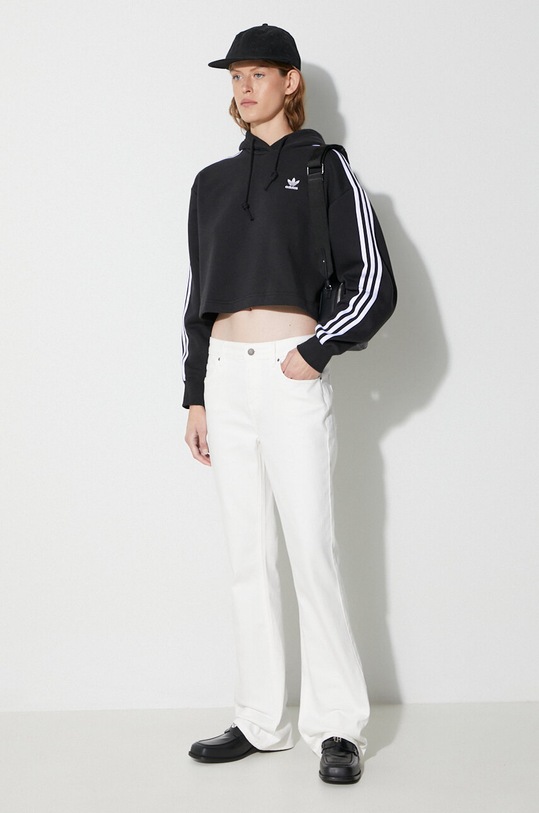 Mikina adidas Originals Adicolor Classics Crop Hoodie IB7388 černá AW23