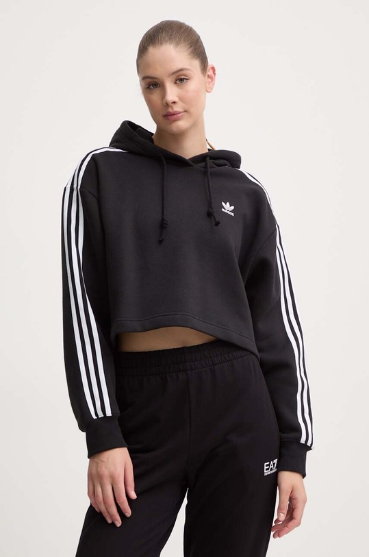 Mikina adidas Originals Adicolor Classics Crop Hoodie čierna IB7388