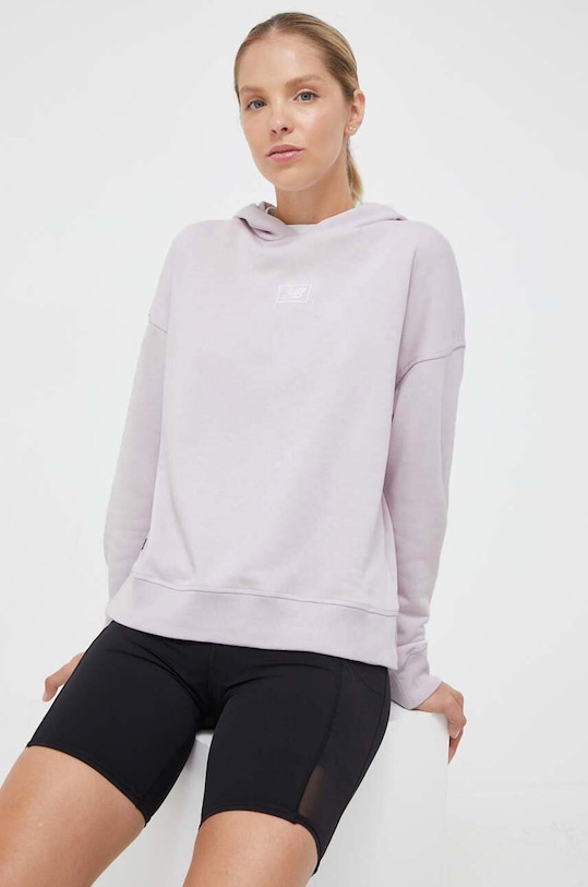 New Balance bluza z kapturem różowy WT33512DMY