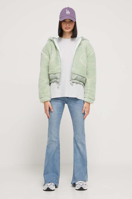 On Vacation geaca din amestec de lana OVC.LJ03 verde AW23