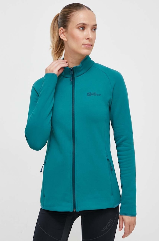 Jack Wolfskin bluza sportowa Baiselberg z elastanem turkusowy 1711401