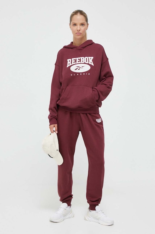 Бавовняна кофта Reebok Classic 100030860 бордо AW23