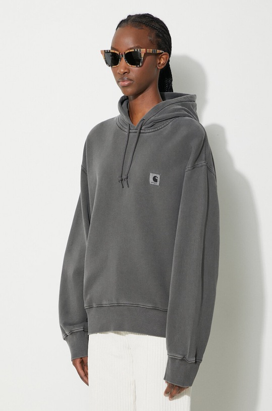 Carhartt WIP bluza bawełniana Hooded Nelson Sweatshirt czarny I032741.89GD