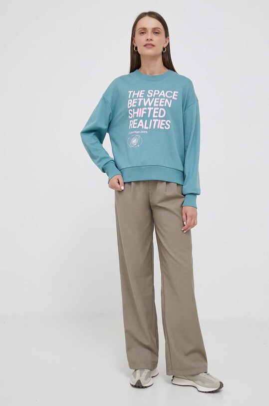 Бавовняна кофта Calvin Klein Jeans J20J221943 зелений AW23