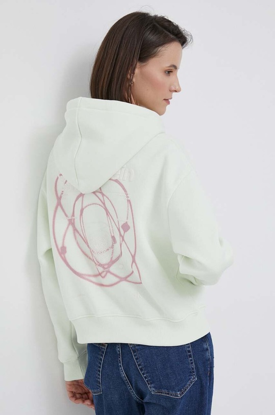 Calvin Klein Jeans bluza z kapturem zielony J20J222377
