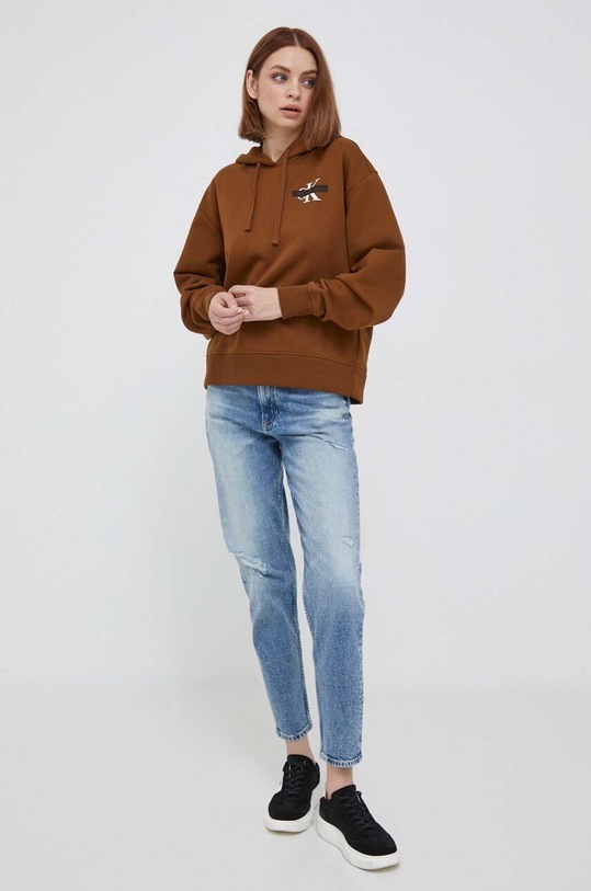 Μπλούζα Calvin Klein Jeans J20J222718 καφέ AW23