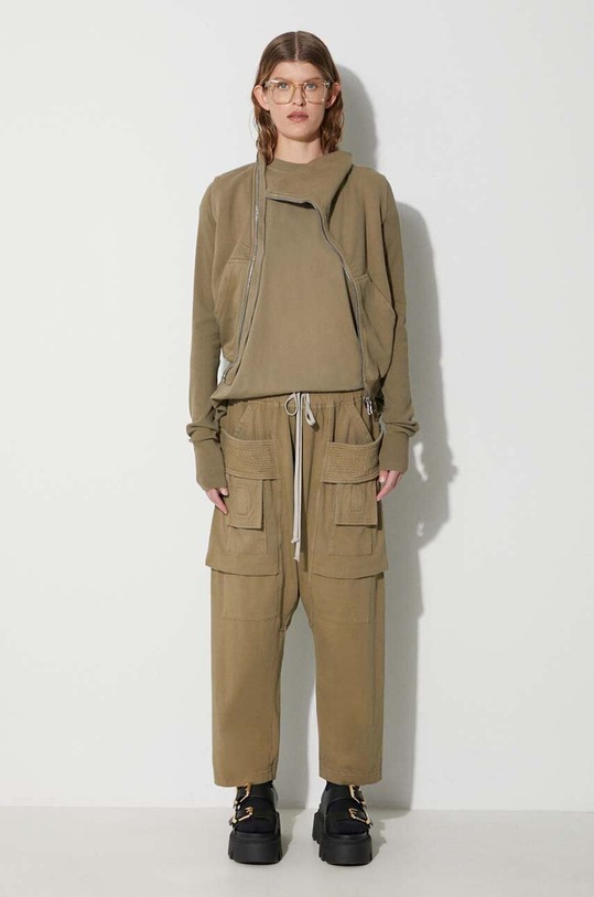 Rick Owens cotton sweatshirt DS02C5239.F green AW23