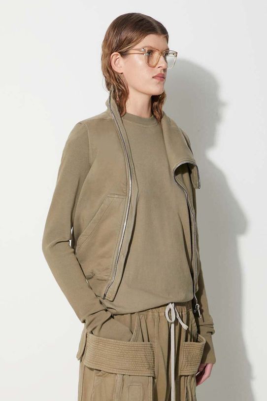 Βαμβακερή μπλούζα Rick Owens πράσινο DS02C5239.F