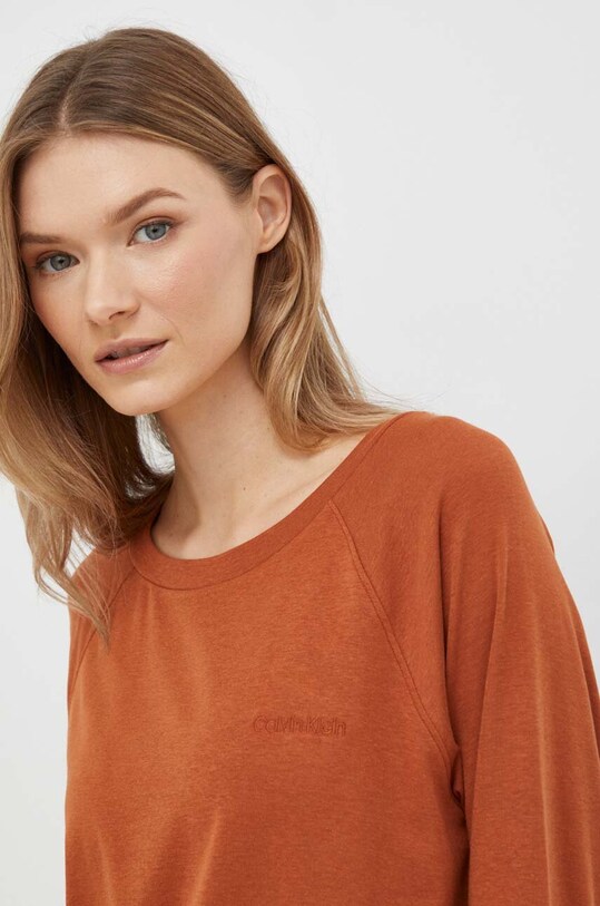 Calvin Klein Underwear longsleeve piżamowy pomarańczowy 000QS7003E