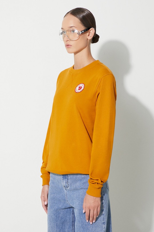 Памучен суичър Fjallraven 1960 Logo жълт F87230.166