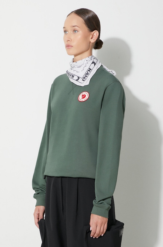 Bavlněná mikina Fjallraven 1960 Logo Badge Sweater zelená F87230.679
