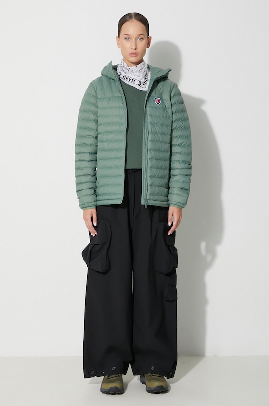 Fjallraven bluza bawełniana 1960 Logo Badge Sweater F87230.679 turkusowy SS24