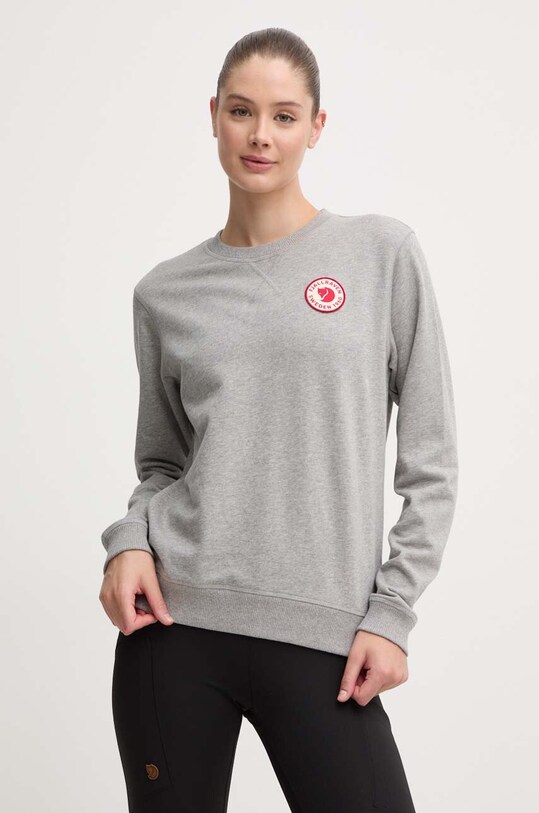 Bavlnená mikina Fjallraven 1960 Logo sivá F87230.020.999