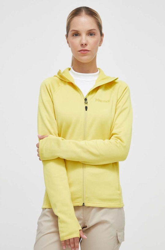 Športová mikina Marmot Olden Polartec s elastanom žltá M13186