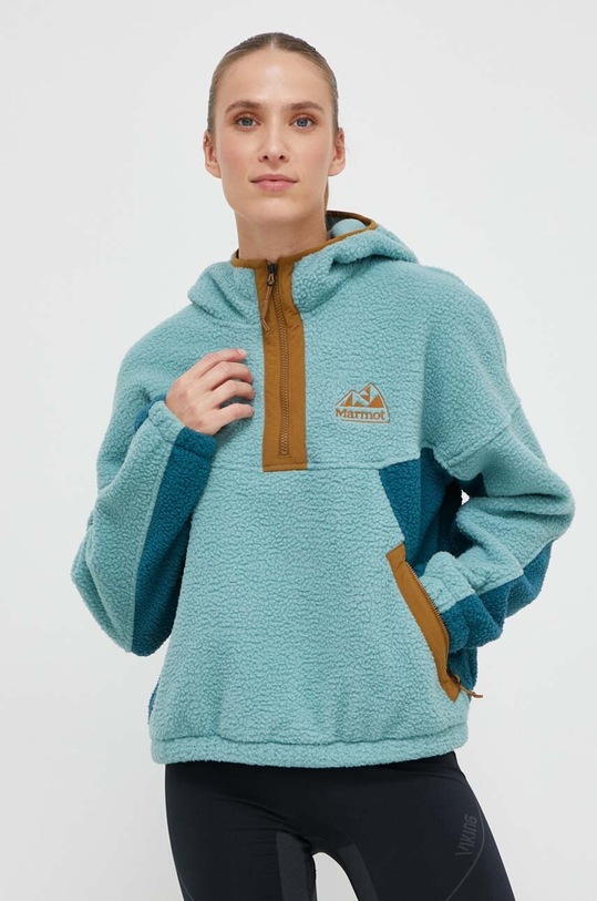 Sportovní mikina Marmot Super Aros bez kapuce tyrkysová M14616