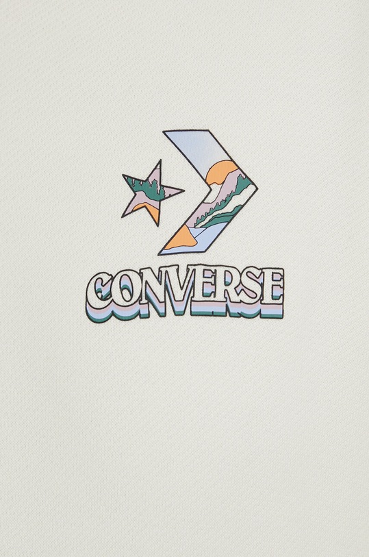 Bavlněná mikina Converse 10026532.A01 béžová
