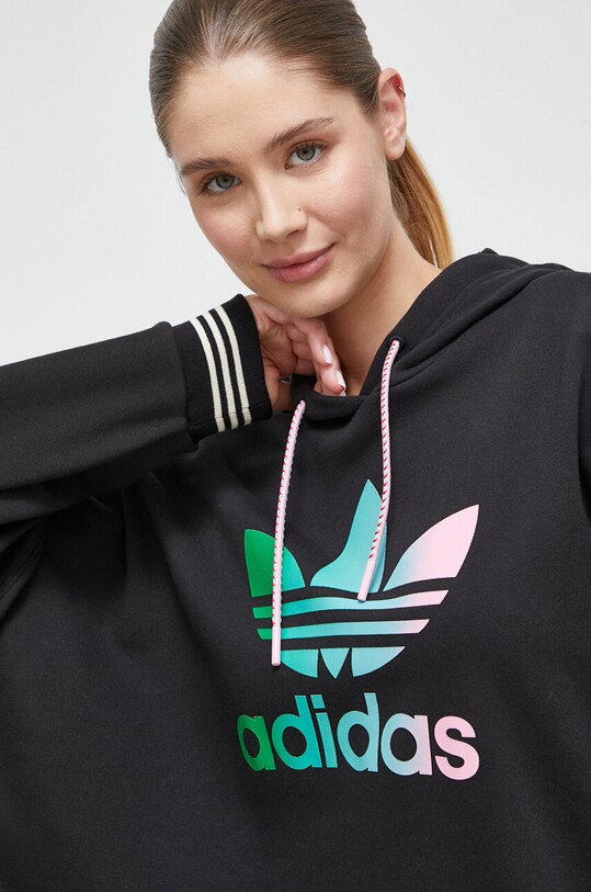 adidas Originals hanorac de bumbac negru IK7864