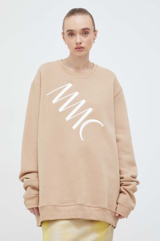 Pamučna dukserica MMC STUDIO SWEATSHIRT.LABEL bež AW23