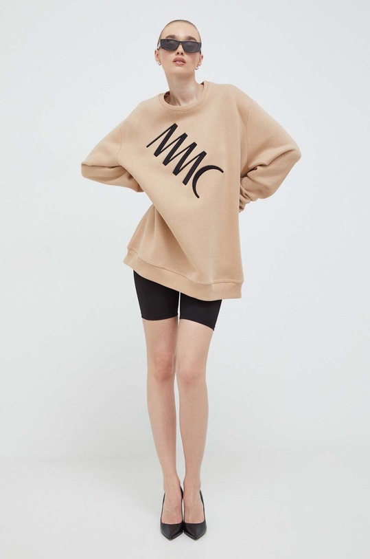 MMC STUDIO hanorac de bumbac imprimeu bej SWEATSHIRT.LABEL