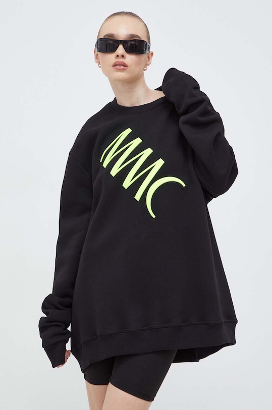 Pamučna dukserica MMC STUDIO natpis crna SWEATSHIRT.LABEL