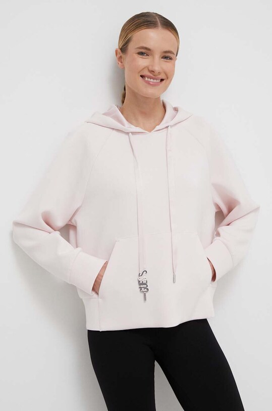 Guess bluza z kapturem różowy W4RQ04.KBYE2
