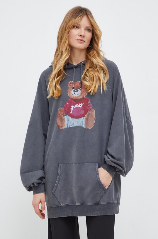 Oblečení Mikina Guess LS PAINTERLY BEAR W4RQ24.K9R31 šedá