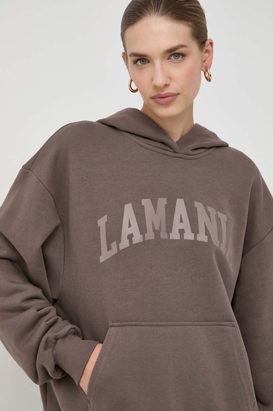 Pulover La Mania S kapuco rjava FINE.2