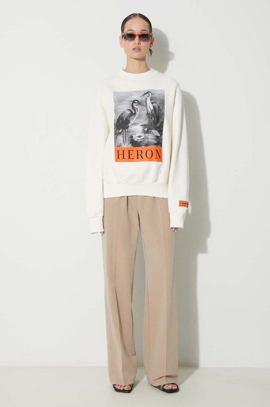 Heron Preston cotton sweatshirt Nf Heron Bw Crewneck HWBA014C99JER0030110 beige AW23