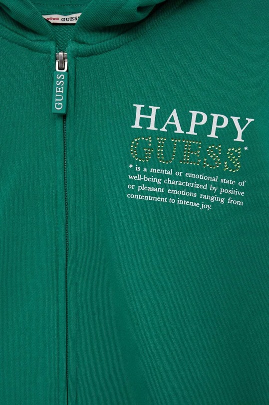 Dievča Detská bavlnená mikina Guess J3YQ00.KA6R4.9BYX zelená