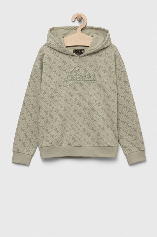 Детская хлопковая кофта Guess с капюшоном зелёный J3YQ06.KA6R3.9BYX