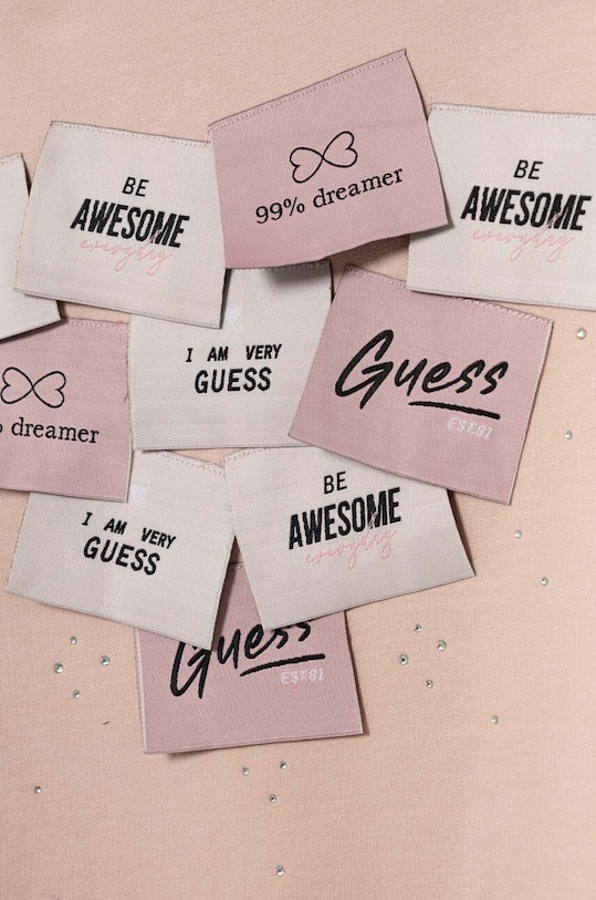 DÍVKA Dětská bavlněná mikina Guess J3YQ08.KA6R4.9BYX růžová