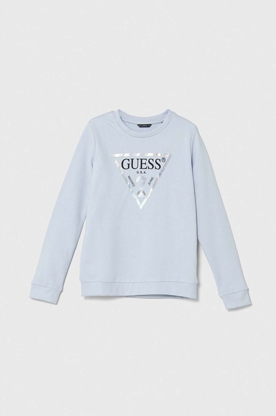 Detská bavlnená mikina Guess bavlna modrá J74Q10.KAUG0.9BYX