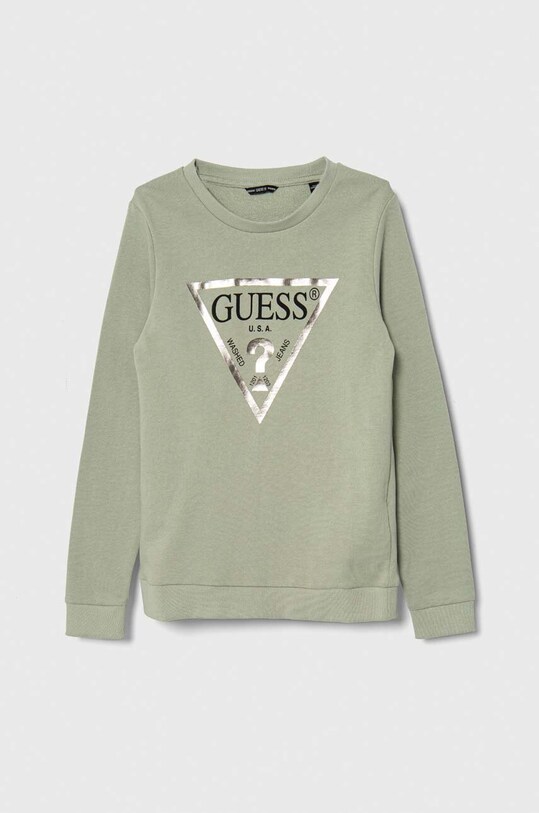 Guess bluza bawełniana dziecięca nadruk zielony J74Q10.KAUG0.9BYX