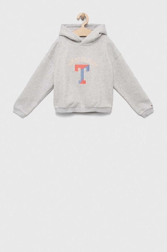 Dětská mikina Tommy Hilfiger s kapucí šedá KG0KG07377.128.176.9BYX